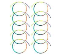 GONZTEL 10 Pezzi Braccialetti Amicizia Colorati Fatti a Mano, Intrecciati e Regolabili, per Bambini, Ragazze & Ragazzi, Set Regalo Arcobaleno.