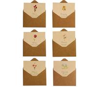 GONZTEL 6 Buste per Biglietti Auguri, Carta Kraft Retrò Vuote, per Compleanno, Matrimonio, Natale, Ringraziamento