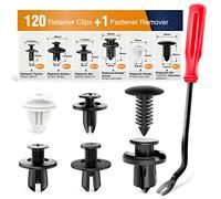 GOOACC 120 clip di fissaggio per paraurti auto e kit di fissaggio in nylon per rivetti da 6 mm, 7,6 mm, 8 mm, 8,8 mm, 10 mm, clip per ribattini, 1 pezzo, colore: nero