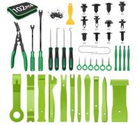 GOOACC Set di 102 Pezzi di Strumenti per la rimozione delle Rifiniture, con puntine in Nylon per paraurti Auto, Set di Clip di Fissaggio per rimozione terminali di Fissaggio, Manico Rotondo, Kit per