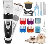 Gooad Kit per la cura del pelo per cani e zampe, senza fili, silenzioso, elettrico, silenzioso, ricaricabile, tagliacapelli per pelli spesse, tagliacapelli per cani, cura del pelo, rasoio per piccoli