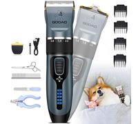 Gooad Kit per la toelettatura dei cani e il regolabampe, senza fili, a basso rumore, elettrico, silenzioso, ricaricabile, per toelettatura di cani e animali domestici per cappotti spessi, rasoio per