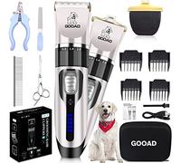 GOOAD Set di 14 tagliacapelli a basso rumore 2 in 1 con USB ricaricabile 2200MA senza fili, elettrico silenzioso per animali domestici, set di tagliacapelli per cani (bianco)
