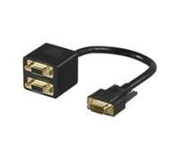 Goobay 1 x SVGA / 2 x SVGA cavo VGA VGA D-Sub 2 x VGA D-Sub Nero (goobay VGA-splitter) NEW