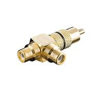Goobay 11387 Adattatore RCA a Y, Connettore a 2 Prese, Struttura in Oro, Nero