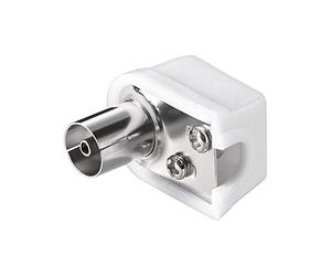 Goobay 11503 Connettore TV coassiale piatta ad angolo con fissaggio a vite - plastico