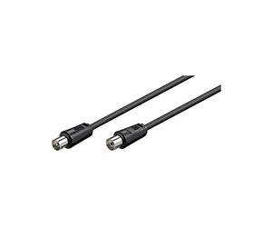 Goobay 11509 Cavetto Coassiale Antenna Coax 9.5 mm (<70 dB), Schermatura Doppia, Nero, 0.5 m Lunghezza del Cavo