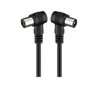 Goobay 11525 Cavetto Coax Antenna ad Angolo Coassiale (<70 dB), Schermatura Doppia, Nero, 1.5 m Lunghezza del Cavo