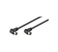 Goobay 11526 Cavetto Coax Antenna ad Angolo Coassiale (<70 dB), Schermatura Doppia, Nero, 2.5 m Lunghezza del Cavo