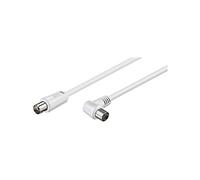 Goobay 11714 Cavetto Coax Antenna ad Angolo Coassiale (<70 dB), Schermatura Doppia, Bianco, 5 m Lunghezza del Cavo