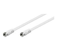 Goobay 11721 Cavetto F per Antenna Satellitare (<70 dB), Schermatura Doppia, Bianco, 1.5 m Lunghezza del Cavo