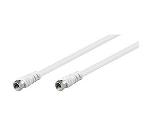 Goobay 11721 Cavetto F per Antenna Satellitare (<70 dB), Schermatura Doppia, Bianco, 1.5 m Lunghezza del Cavo