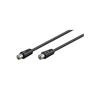 Goobay 11722 Cavetto Coassiale Antenna Coax 9.5 mm (<70 dB), Schermatura Doppia, Nero, 2.5 m Lunghezza del Cavo