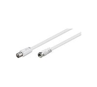 Goobay 11726 Cavetto Coax SAT/Antenna (<70 dB), Schermatura Doppia, Bianco, 1.5 m Lunghezza del Cavo