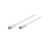 Goobay 11829 Cavetto Coax SAT/Antenna (<70 dB), Schermatura Doppia, Bianco, 1.5 m Lunghezza del Cavo