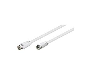 Goobay 11829 Cavetto Coax SAT/Antenna (<70 dB), Schermatura Doppia, Bianco, 1.5 m Lunghezza del Cavo
