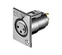 Goobay 11973 Presa XLR per microfono da pannello; 3 Pin - con meccanismo di bloccaggio e contatti dorati