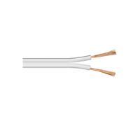 Goobay 27523 Cavo altoparlanti, Bianco, CCA, 100m Lunghezza del Cavo-100 Meter