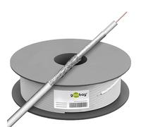 Goobay 27528 100 dB Cavo Coassiale, 2x Schermato, CCS, Bianco, 100 m Lunghezza del Cavo