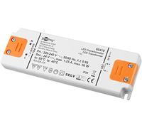 Goobay 30619 - Trasformatore a LED, 230 V su 24 V, trasformatore da 24 V, 30 W, carico totale LED, 24 V DC, 24 V, trasformatore senza sfarfallio