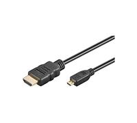 Goobay 31943 Cavo High Speed HDMI con Ethernet, Dorato, Nero, 4.2mm Diametro, 3m Lunghezza del Cavo