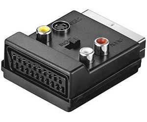 Goobay 33576 Adattatore SCART a composito video e S-Video; IN/OUT; con trasmissione SCART - Spina scart (21-pin) > Presa scart (21-pin) + 3 prese RCA > Presa mini-DIN 4 (S-Video)