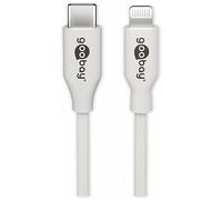 goobay 39444 Lightning - USB-C Lade- und Synchronisationskabel, 0,5 m, Weiß - MFi-Kabel für Apple iPhone/iPad Weiß