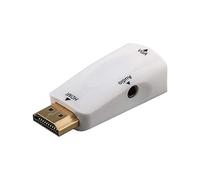 Goobay 44793 Adattatore HDMI/VGA Compatto Incl. Audio, Dorato, Bianca