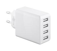 GOOBAY 44962 - Caricabatterie USB, 5 V, 2 A, 4 vie, bianco
