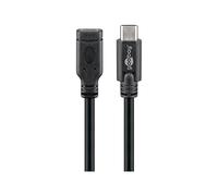 Goobay 45393 Prolunga USB-C USB 3.1 di 1a Generazione, Nero, 1 m Lunghezza del Cavo