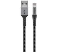 goobay 49273 Cavo Micro USB - Cavo in tessuto extra robusto con connettori in metallo - 0,5 m, grigio