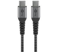 goobay 49302 USB-C Cable 10 Gbps - Extra Robust Premium Textile Cable with Metal