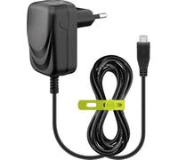 Goobay 49529 Caricatore Micro USB 1.0A per la ricarica di smartphone, adattatore di corrente, presa, alimentatore per telefoni cellulari, adattatore di corrente, 1,5m, nero