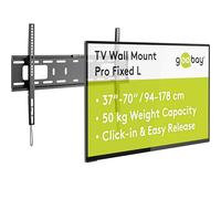Goobay 49891 - Supporto da parete per TV Pro Fixed (L), da 37" a 70" (94 cm - 178 cm), 50 kg, fissaggio semplice e sicuro, Vesa standard, QLED/LED, colore: Nero