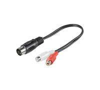 Cavo audio Goobay DIN 5 pin maschio a 2x RCA femmina 20 cm Nero