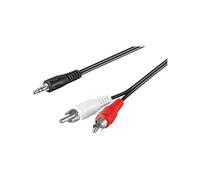 Goobay 50018 Adattatore Cavo Audio AUX, Jack da 3.5mm a Connettore RCA Stereo, Nero, 1.5m Lunghezza del Cavo