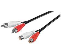 Goobay Cavo RCA 50026 – Prolunga stereo 2x RCA Maschio/Femmina 2,5 m Nero