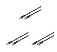 goobay 50088 Cavo di Collegamento BNC (RG58), Schermato, Nero, 10m Lunghezza del Cavo (Confezione da 3)