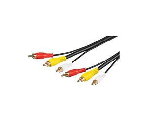Goobay 50139 Cavo di Collegamento Composito Audio Video, 3 RCA con Linea Video RG59, 1.5m Lunghezza del Cavo