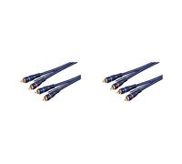 goobay 50175 Cavo di Collegamento Stereo HiFi per Auto RCA, a Doppia Schermatura, Blu, 5m Lunghezza del Cavo (Confezione da 2)