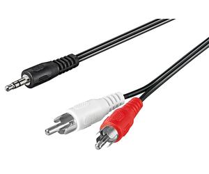 Goobay 50196 cavo audio 3 m 2 x RCA 3,5 mm nero, rosso, bianco - Nouvo