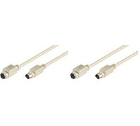 goobay 50222 Prolunga per Tastiera/Mouse PS/2, Grigio, 2 m Lunghezza del Cavo (Confezione da 2)