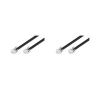 goobay 50322 Cavo di connettore modulare da 6 metri, nero - spina RJ12 (6P6C) a spina RJ12 (6P6C) (Confezione da 2)