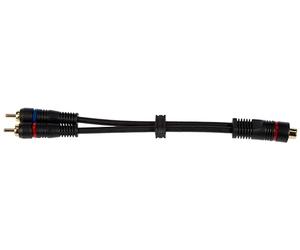 Goobay 50375 Cavo Adattatore Audio a Y, 1 Connettore RCA a Presa RCA Stereo, Nero, 0.2m Lunghezza del Cavo