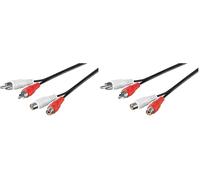 goobay 50437 Prolunga Stereo 2 RCA, 10m Lunghezza del Cavo (Confezione da 2)