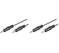 goobay 50460 Cavo di collegamento audio/cavo trigger/cavo AUX mono con due spine jack da 3,5 mm per il collegamento di dispositivi audio / 2 pin / 1,5 metri (Confezione da 2)