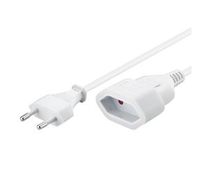 Goobay 50507 Prolunga del cavo di alimentazione, cavo di rete, cavo di prolunga per spina Euro tipo C a presa Euro tipo C, 3 m, bia