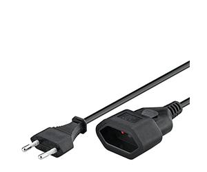 Goobay 50508 Prolunga di Alimentazione / Rete Euro Tipo C a C / 3m / 250V / 0,75 mm² / Nero