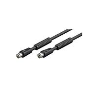 Goobay 50729 Cavo di Collegamento Antenna (80 dB), in Ferrite, Schermatura Doppia, Nero, 2.5 m Lunghezza del Cavo