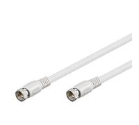 Goobay 50741 Cavetto F per Antenna Satellitare SAT (80 dB), Schermatura Doppia, Bianco, 10 m Lunghezza del Cavo
